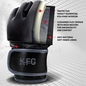 Guantes de Piel para Kick Boxing y MMA de Diseño Avanzado con Absorción de Humedad, Transpirables y Cómodos, con Correa de Muñeca Ajustable para un Ajuste Seguro - Product Image 3