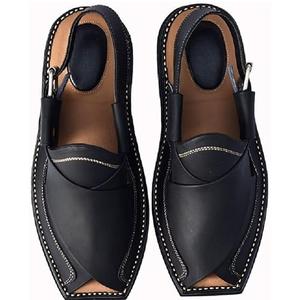 Nuevo y Moderno Calzado Peshawari Tribal Negro para Hombre, Material de Alta Calidad, Parte Superior de PVC, para Bodas, Mehndi, Kheri - Product Image 2