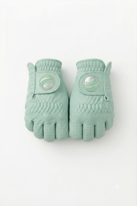 Trendy Mint Green Women Golf Gloves Premium Cabretta Leather <b>Quilted</b> Design Ladies Hand <b>Protector</b> Custom Logo OEM Factory - Product Image 4