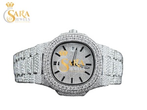 Nouvelles montres en quartz serties de diamants naturels VVS de luxe pour hommes aux meilleurs prix pour l'exportation - Product Image 3