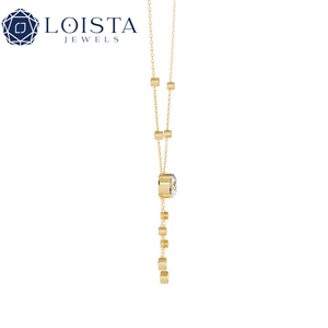 Collar con Colgante de Diamante Cultivado en Laboratorio, Certificado IGI, Oro Amarillo de 10k, Corte Esmeralda Redondo, Ovalado y Pera, Joyería Loista Jewels para Mujer - Product Image 4
