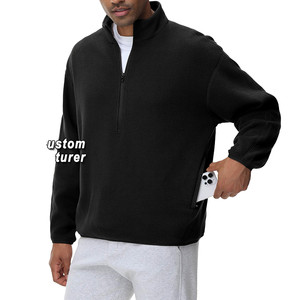 <b>Men</b> Half Zipper Fleece Knitted Custom Logo <b>Turtleneck</b> Quarter Zip Breathable Winter 240g Sweatshirt - Product Image 6