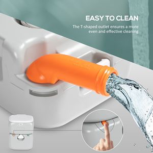 Toilette de camping portable de 5,8 gallons avec indicateur de niveau et pompe anti-fuite pour camping-car, randonnée, bateau - Conception en plastique durable - Product Image 6