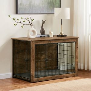 Cuccia per Cani in Legno Resistente, Grande Gabbia da Interno con Tavolino Decorativo - Categoria Prodotto: Cucce e Mobili per Animali Domestici - Product Image 3