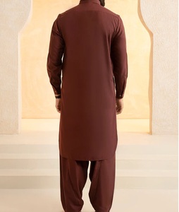 Service OEM ODM – Nouveauté : Ensemble 2 pièces Shalwar Kameez uni bordeaux pour homme, style Pathani afghan pakistanais, coupe classique, tenue musulmane - Product Image 2