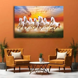 Animal Crystal Porcelain <strong>Painting</strong> Wall Art Frame for Living Room Hotel Decor Majestic Sunrise 7 Running <strong>Horse</strong> <strong>Painting</strong> - Product Image 5