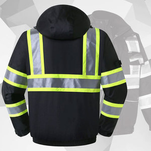 Chaqueta de Trabajo Reflectante de Alta Visibilidad, Chaqueta de Seguridad Unisex de Poliéster con Cremallera y Bolsillos - Product Image 4