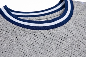 Maillot de basket sans manches gris pour homme, col rond en mesh respirant, coupe classique, vêtements de sport pour adulte, 100% polyester, grandes tailles - Product Image 3