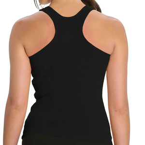 <b>Women</b> V-Neck Sleeveless <b>Tank</b> <b>Top</b> Solid <b>Black</b> Breathable Polyester Yoga <b>Top</b> Regular Fit Adult Sportwear - Product Image 3