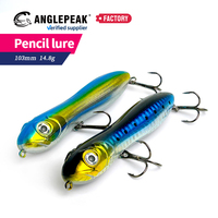 12 Renk 103mm 14.8g Dahili Çıngıraklı Yapay Sert Kalem Yem Köpek Yürütmek Balıkçılık Yemi ABS Yüzen Kalem Yem Levrek İçin