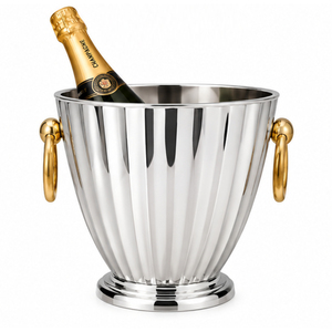 Wholesale Stainless Steel <b>Ice</b> Bucket with Gold Floral Branch Handles Metal Wine Bottle Chiller Champagne <b>Cooler</b> for Hotels & Bar - Product Image 5