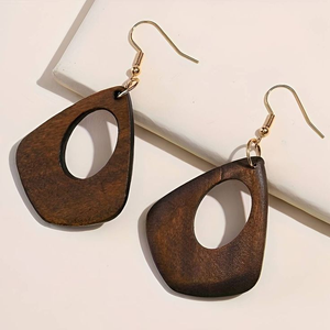Superior Quality Eco-Friendly Hand Carved Silk Screen Printed Wood Earrings Fashion Art <b>Key</b> <b>Chains</b> Hot Selling - Product Image 6