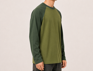 Camiseta Raglán Moderna, Ropa Deportiva Casual y Elegante, Camisetas Raglán de Alta Calidad al por Mayor, Ropa Lisa Premium de Fábrica, Corte Holgado - Product Image 3