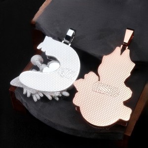 Joyería Hip Hop, Colgante Combinado Chapado en Oro de 18K, Plata de Ley S925, Diamante Moissanita VVS, para Hombre - Product Image 2