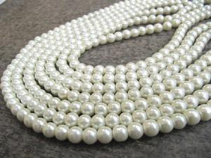 Chaîne de perles de cristal blanches de 8 mm, 8 pouces de long - Product Image 3