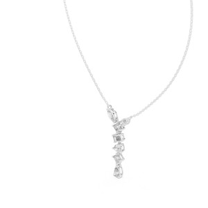 Elegante Colgante de Diamantes Cultivados en Laboratorio para Mujer, con Formas Variadas, en Oro Sólido de 14K, Certificado IGI, Personalizable OEM/ODM - Product Image 4