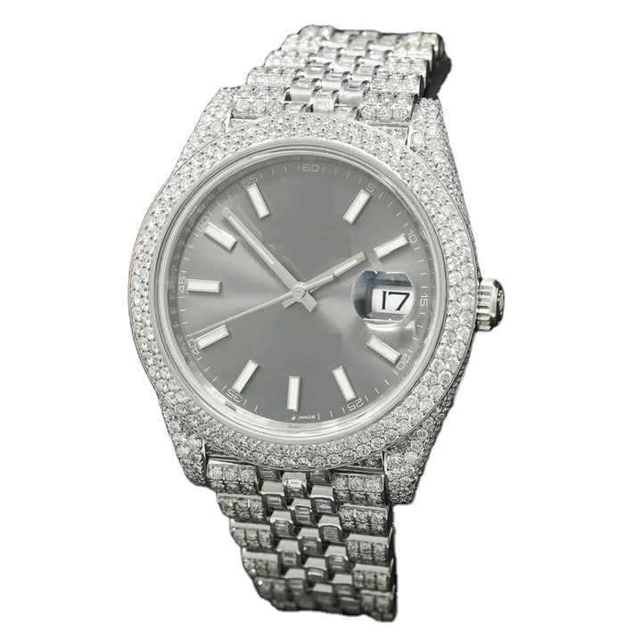 Custom VVS Moissanite Mechanical Watches Pass Diamond Tester Baguette 925 Silver Gold Plated Iced Out Luxury Ap Watch