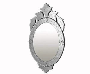 Espejo de Pared Veneciano de Lujo sin Marco con Cristal Biselado Intrincadamente Tallado, Motivos Florales Decorativos y Acabado Refinado - Product Image 1