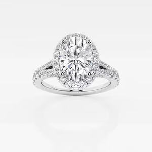 Unisex lujo 14K oro redimensionable compromiso/boda joyería IGI/GIA VVS laboratorio-Creado corte ovalado diamante Vintage regalos fiestas - Product Image 4