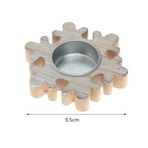 Wooden Snowflake <b>Tealight</b> Candle Holder Rustic Christmas Table Decor Handmade Home Decoration - Product Image 4