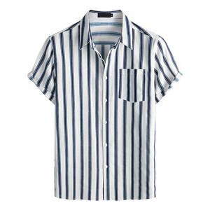 Men Quick Dry Cotton Satin ODM Hawaiian Beach <b>Shirt</b> Tropical Summer Short Sleeve Vacation Resort Fashion Top - Product Image 1