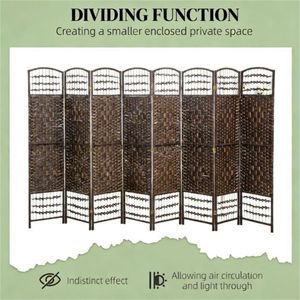 Paravento Pieghevole a 8 Ante Marrone, Divisorio per Ufficio con Funzioni di Privacy - Product Image 2