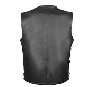 Gilet de motard en cuir vintage pour homme, finition personnalisée, détails de qualité supérieure, résistant, sans manches, pour les fans de cruiser, gilets de moto - Product Image 2