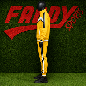 Ensemble de survêtement tendance 2026 pour homme, jaune rayé, 2 pièces, coupe ajustée, avec fermeture éclair, pour le jogging, la gym et l'entraînement sportif - Product Image 4