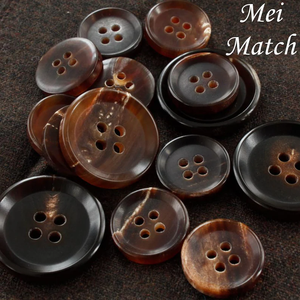 Botón de Cuerno de Búfalo de Alta Calidad, Personalizado, Redondo de 18 mm, con 4 Agujeros, Parte Posterior Plana, Color Marrón, Hecho a Mano, Imitación Antigua, Duradero - Product Image 2