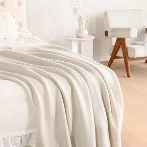 Soft 100% Polyester Polar Fleece White <b>Throw</b> Blanket Solid <b>Grey</b> Rectangular Folded Home Use Winter - Product Image 4
