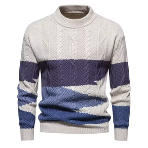 Manteau décontracté rétro américain pour hommes, vente en gros de tricots, nouvelle collection automne-hiver, col rond, taille européenne, couleurs assorties - Product Image 1