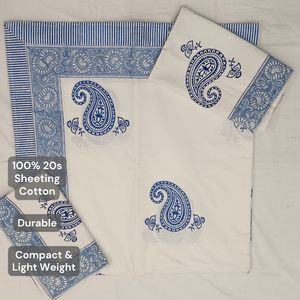 Jaipur Hand <b>Block</b> Printed Floral Pure Cotton Indian <b>Bed</b> Sheet Set Wholesale Durable Skin Friendly Non Toxic Dyes Home Hospital - Product Image 4