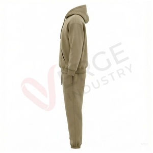 Ensemble de survêtement kaki pour homme, manches longues, à capuche, couleur unie, respirant, coupe décontractée, vêtements d'automne - Product Image 3