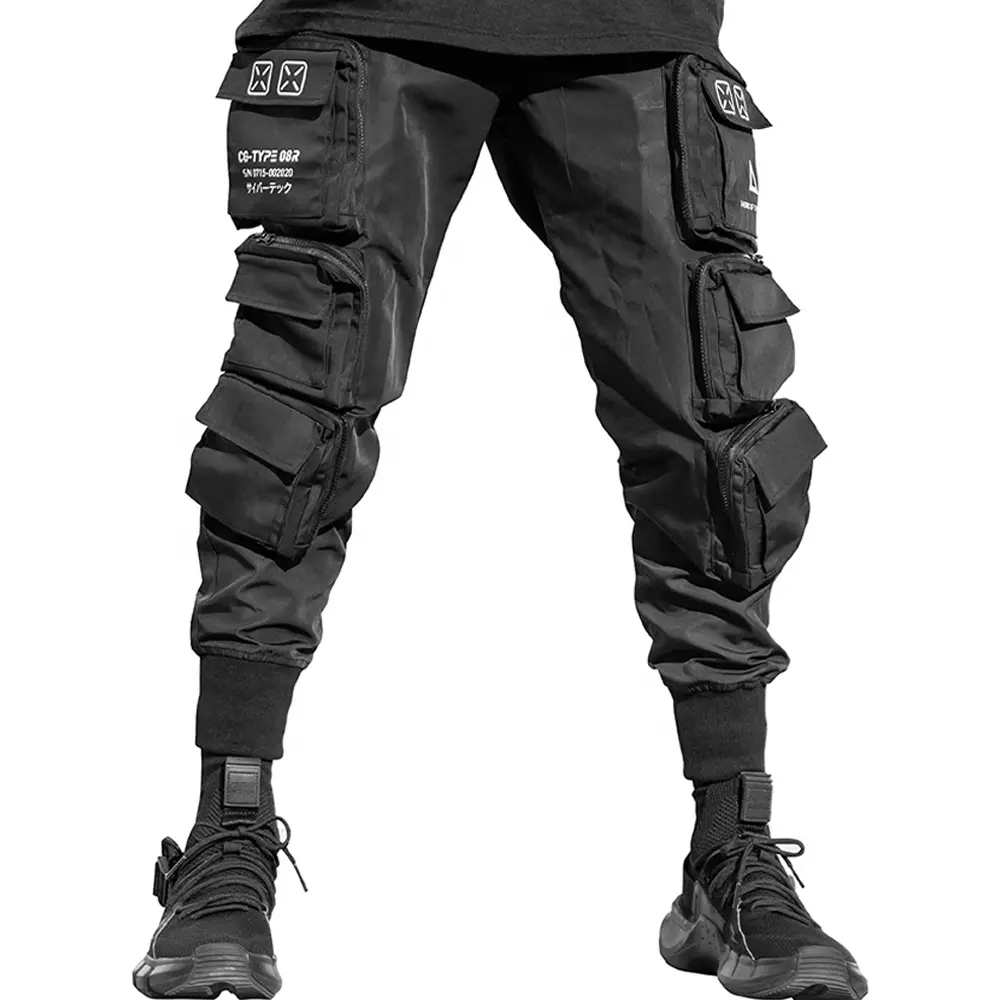 Pantaloni pantaloni pantaloni Cargo progettati per gli stati uniti Casual alla caviglia con coulisse in cotone da uomo resistente all'usura Hip Hop di grandi dimensioni