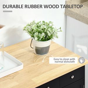 Armadio Buffet a credenza a 2 porte con ripiano regolabile e 2 cassetti per cucina Bar sala da pranzo o corridoio in nero - Product Image 5