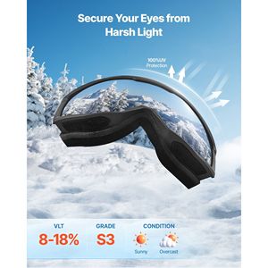 Occhiali da Sci per Uomo, Donna e Giovani, Lenti Cilindriche Blu Ghiaccio con Rivestimento Revo, Antiappannamento, Montatura in TPU, Ventilazione, Compatibili OTG - Product Image 3