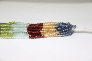 Cuentas Rondelle facetadas multipiedras preciosas naturales de 4 mm al por mayor 14 pulgadas para la fabricación de joyas - Product Image 3