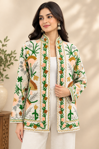 TNT Cotton Embroidered Floral <b>Jacket</b> for <b>Women</b> | Stylish Ethnic Open Front <b>Lightweight</b> Casual & Festive Wear - Product Image 3