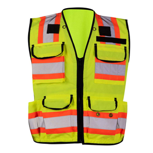 Chaleco de Seguridad Reflectante de Alta Visibilidad con Logotipo Personalizado, Múltiples Bolsillos, Poliéster Resistente, Ropa de Trabajo de Invierno para Construcción - Product Image 6