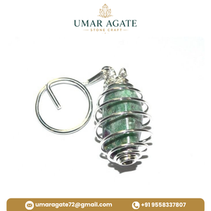 Llavero de Cuarzo Natural Transparente Umar Agate con Mosquetón Enrollado en Alambre - Ligero, Impermeable, Portátil, Ideal para Regalo - Product Image 3