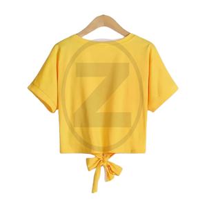 Top corto de algodón de alta calidad para mujer, Camiseta con estampado de gran tamaño personalizado, top corto de algodón - Product Image 1