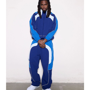 <b>Men</b> Polyester Tracksuits Patchwork Zip up Nylon <b>Jacket</b> and Pants Jogger Gym Sets Custom Tracksuit Unisex Oem Nylon <b>Track</b> Suit - Product Image 1