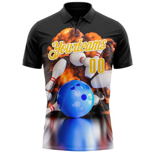 Custom Logo Team Wholesale Blank Cheap Kid <b>Kit</b> Man Bowling Shirts Dry Fits Sublimation Bowling Jersey Polo Tshirt - Product Image 4