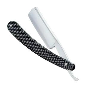 Straight <b>Razor</b> Stainless Steel Blade ABS Plastic Handle Checkered Pattern For <b>Men</b> Barber Shop Use - Product Image 6