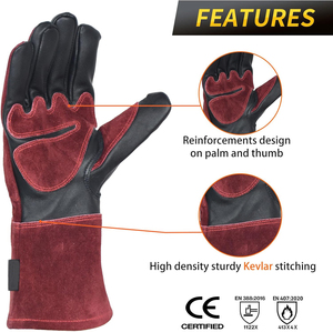 OEM Service High Quality Work Safety Welder <b>Gloves</b> Hand Protection Cow Leather Tig Welding Working <b>Gloves</b> <b>For</b> General Purpose - Product Image 3