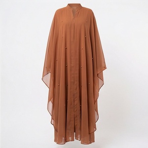 Abaya Islámica Elegante y Moderna con Cuentas, Vestido Musulmán para Mujer, Kaftan, Color Personalizado, Diseño Personalizado - Product Image 1