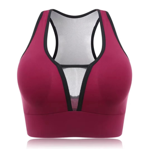 Women Sports Bra Racerback Solid Color Breathable <b>Wire</b> Free Three Quarters Cup Sporty Fitness Workout Top - Product Image 1