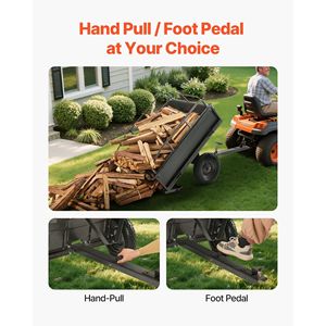 Trabajo pesado 10 Cu. Ft 500lbs Capacidad Garden Utility Trailer 14 \ "Neumáticos Carro de descarga de acero ATV/UTV Hand-Pull Pedal Tow para - Product Image 5