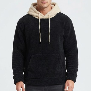Top Selling Custom Logo High Quality Oversized Men's <b>Black</b> <b>Fleece</b> Hooded Sweatshirt With Cream Lining Regular Fit Casual Winter - Product Image 1