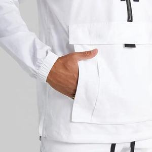 Chaqueta Cortavientos Blanca Personalizada para Hombre, con Capucha, Impermeable, Ligera, con Múltiples Bolsillos, Estilo Anorak, Ropa de Calle, Techwear - Product Image 6